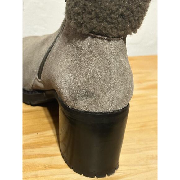 Diba Margaret Suede & Shearling Lug Sole Bootie winter Zip  Ankle Women's 8.5 - Picture 5 of 10